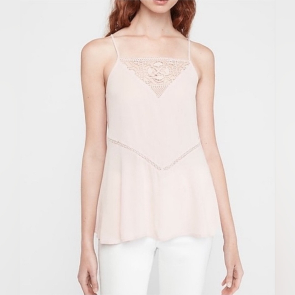 Express Crochet High Neck Light Pink Camisole, EUC, Small